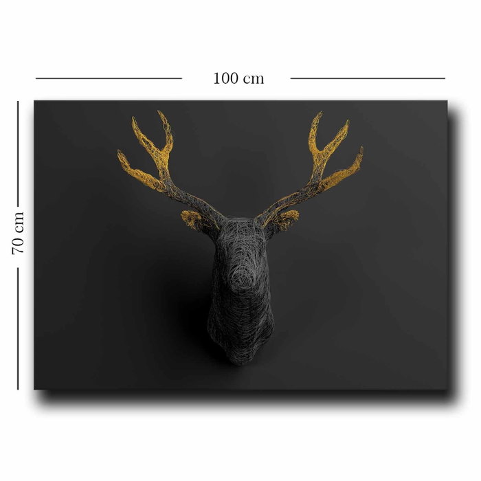 Wallity Lienzo Decorativo Dorado y Negro 70 x 100 cm